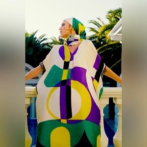 ZARA- Beaded Printed Kaftan